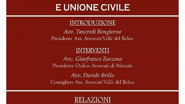 Castelvetrano, convegno su Diritto abitativo tra separazione, divorzio, convivenza more uxorio e unione civile
