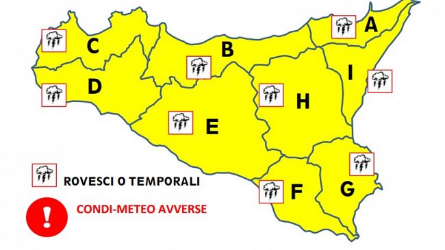 Allerta gialla della Protezione Civile per l'intera giornata di domani 15 ottobre
