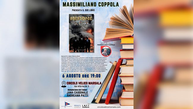 Marsala, al Circolo Velico la presentazione del libro di Massimiliano Coppola “Nerone S.P.A”