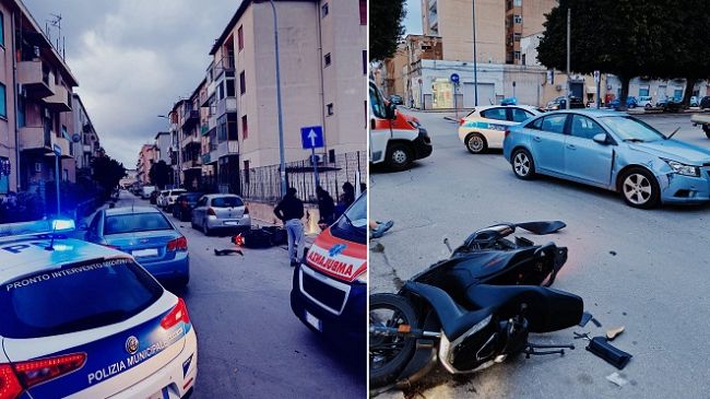 ​Trapani. Scontro auto-scooter all’alba, feriti due 17enni
