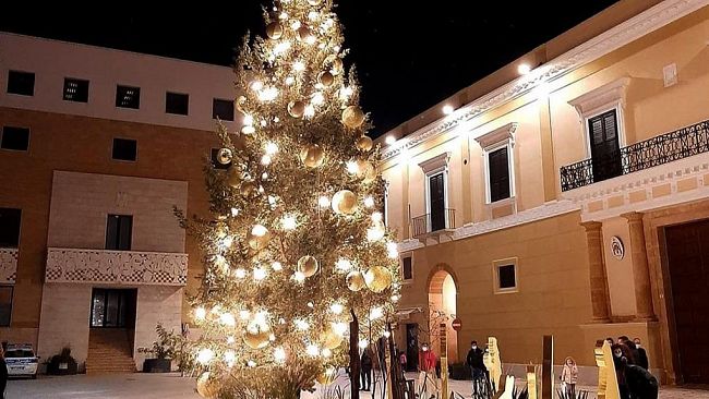 Mazara, Finalmente un bell’albero di Natale in piazza Repubblica (realizzato con il sostegno di privati e Forestale)