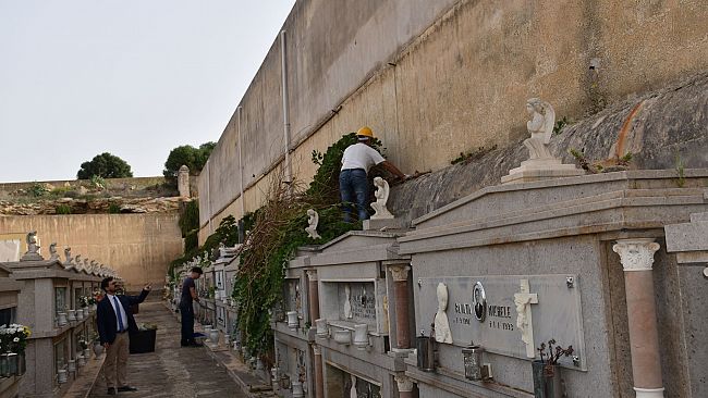 Sopralluogo dell'assessore Gerardi al Cimitero di Marsala