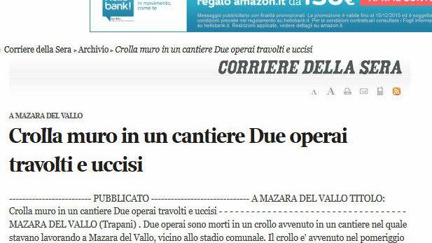 Operai morti allo Stadio “Vaccara”, dopo 20 anni nessun ricordo e riconoscimento?