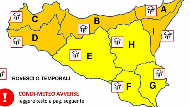 Intensificazione del maltempo nella notte, allerta meteo arancione nel trapanese