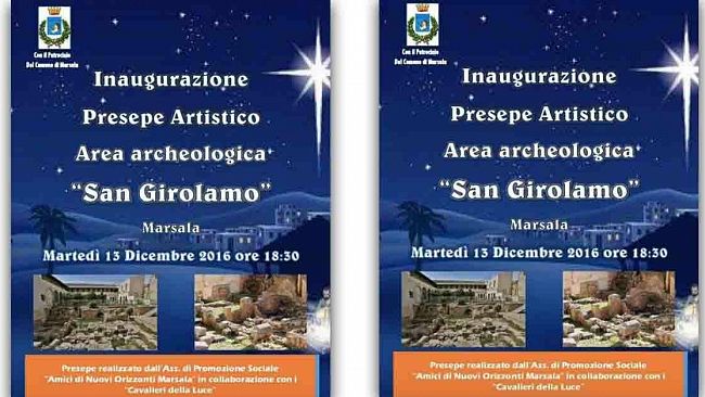 Marsala, domani l’inaugurazione del presepe artistico nell’area archeologica san Girolamo