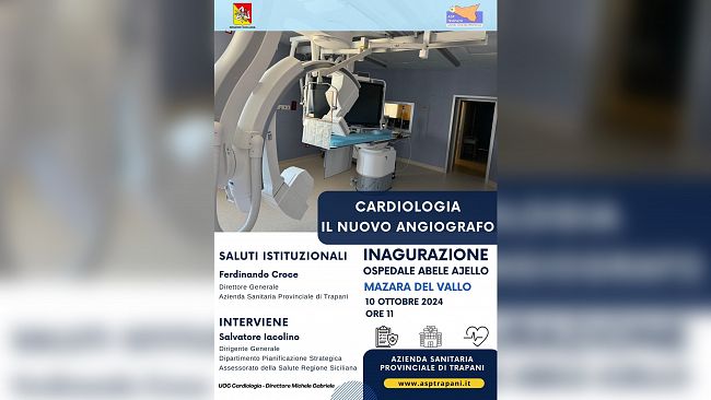 Nuovo angiografo per la cardiologia dell’ ospedale “A.Ajello” di Mazara. Giovedì l’inaugurazione 