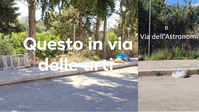 Mazara, rifiuti abbandonati di continuo nelle vie delle Arti e dell’Astronomia
