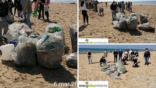 Nuova iniziativa dei giovani ambientalisti marsalesi: una trentina di volontari hanno ripulito un tratto di spiaggia