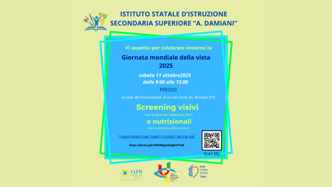 Marsala, Giornata Mondiale della Vista 2025: l’I.I.S. “Abele Damiani” promuove la prevenzione visiva 