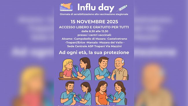 Mazara, Influ Day 2025, sabato 15 novembre vaccinazione gratuita   