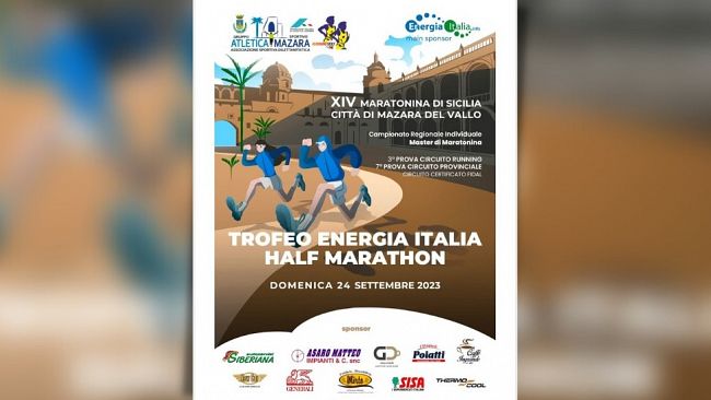 A Mazara domenica 24 settembre la XIV Maratonina di Sicilia-Trofeo Energia Italia