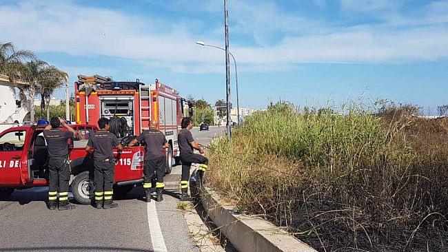 Mazara, incendio presso la “Colmata B”. 2 ettari in fiamme. Natura dolosa?