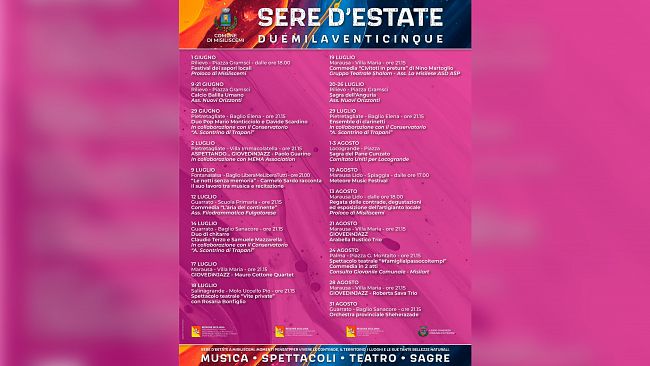 Misiliscemi, definito il cartellone di 