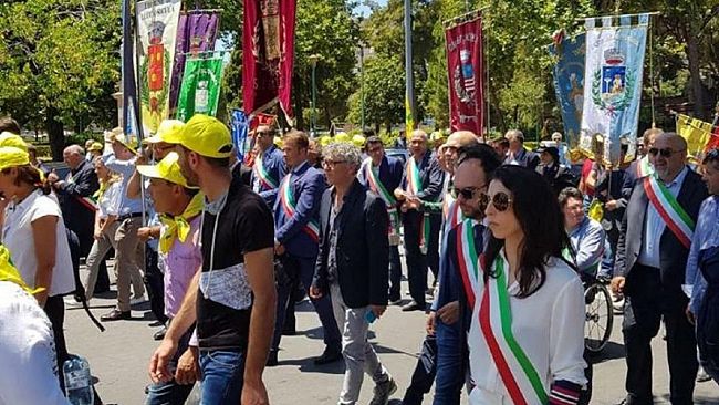 Il Comune di Campobello alla manifestazione Coldiretti in difesa degli agricoltori