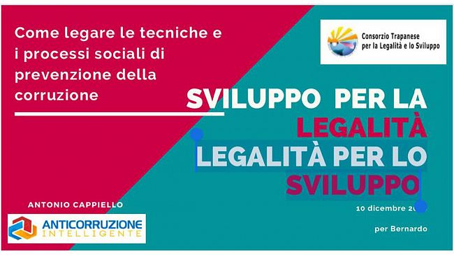 Attività formativa “Prevenzione della Corruzione”. Dedicata al compianto Bernardo Triolo