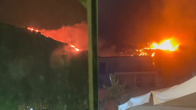 Palermo avvolta da una lingua di fuoco