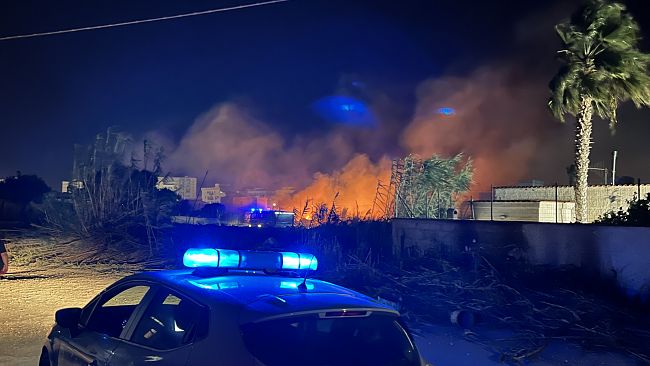 Incendio a San Cusumano 