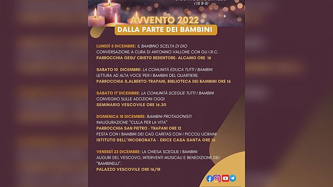 Diocesi Trapani, Avvento 2022 un percorso di incontri e riflessioni 