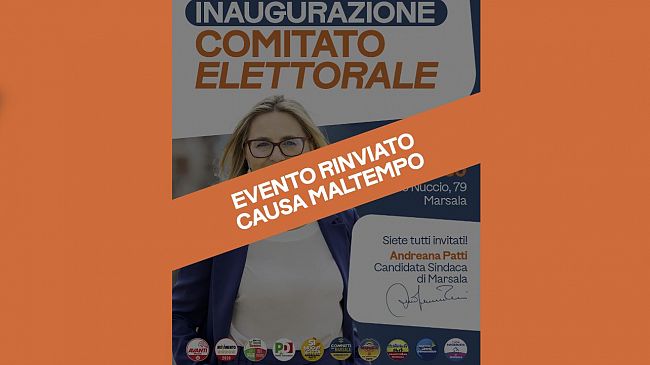 Maltempo a Marsala: Andreana Patti rinvia l’apertura del comitato elettorale